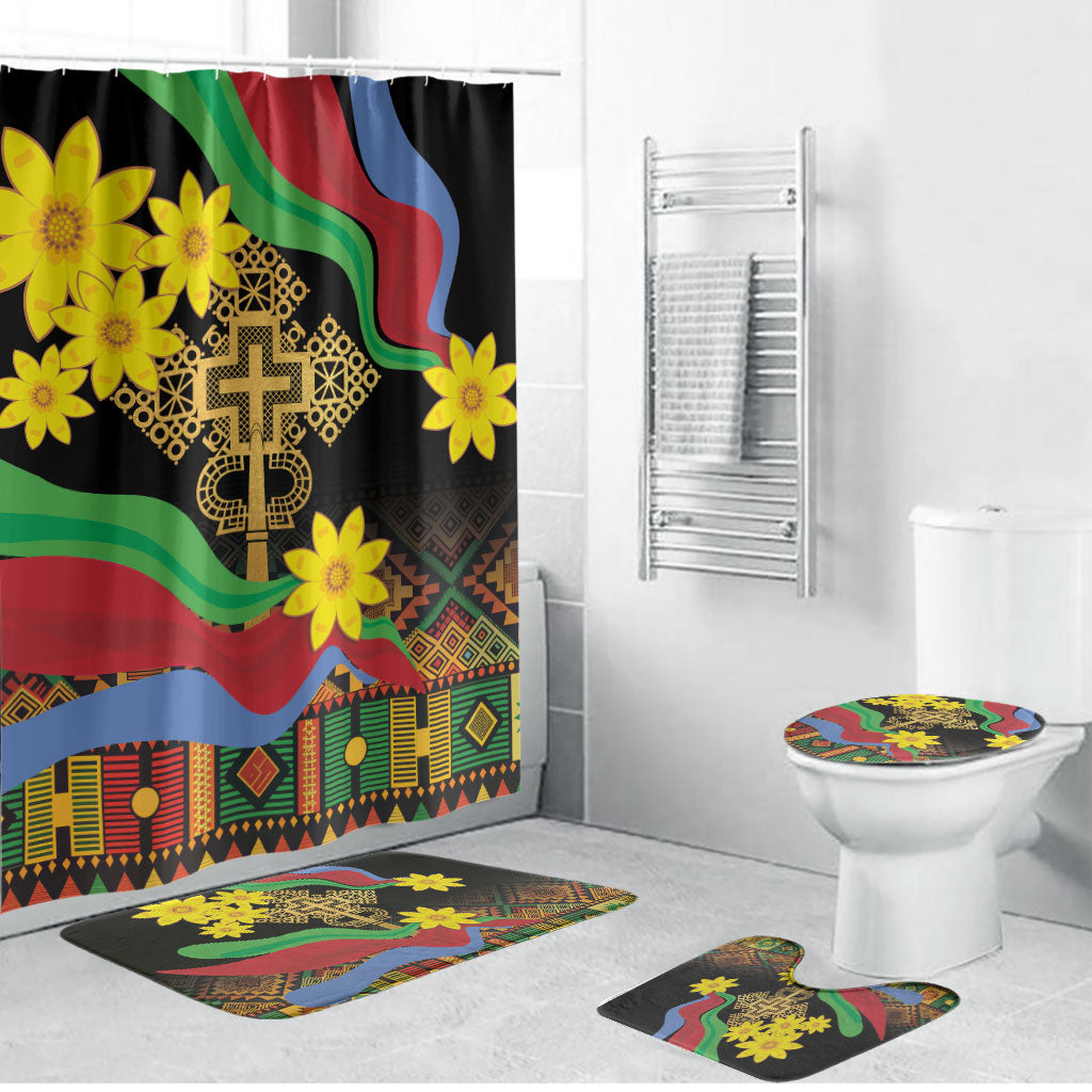 Eritrea Meskel Bathroom Set Eritrean Tribal Meskel Daisy Flag Inspired