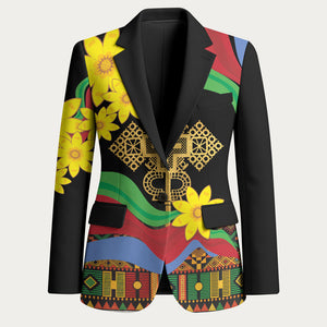 Eritrea Meskel Blazer Eritrean Tribal Meskel Daisy Flag Inspired