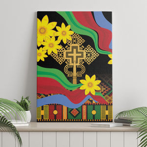 Eritrea Meskel Canvas Wall Art Eritrean Tribal Meskel Daisy Flag Inspired