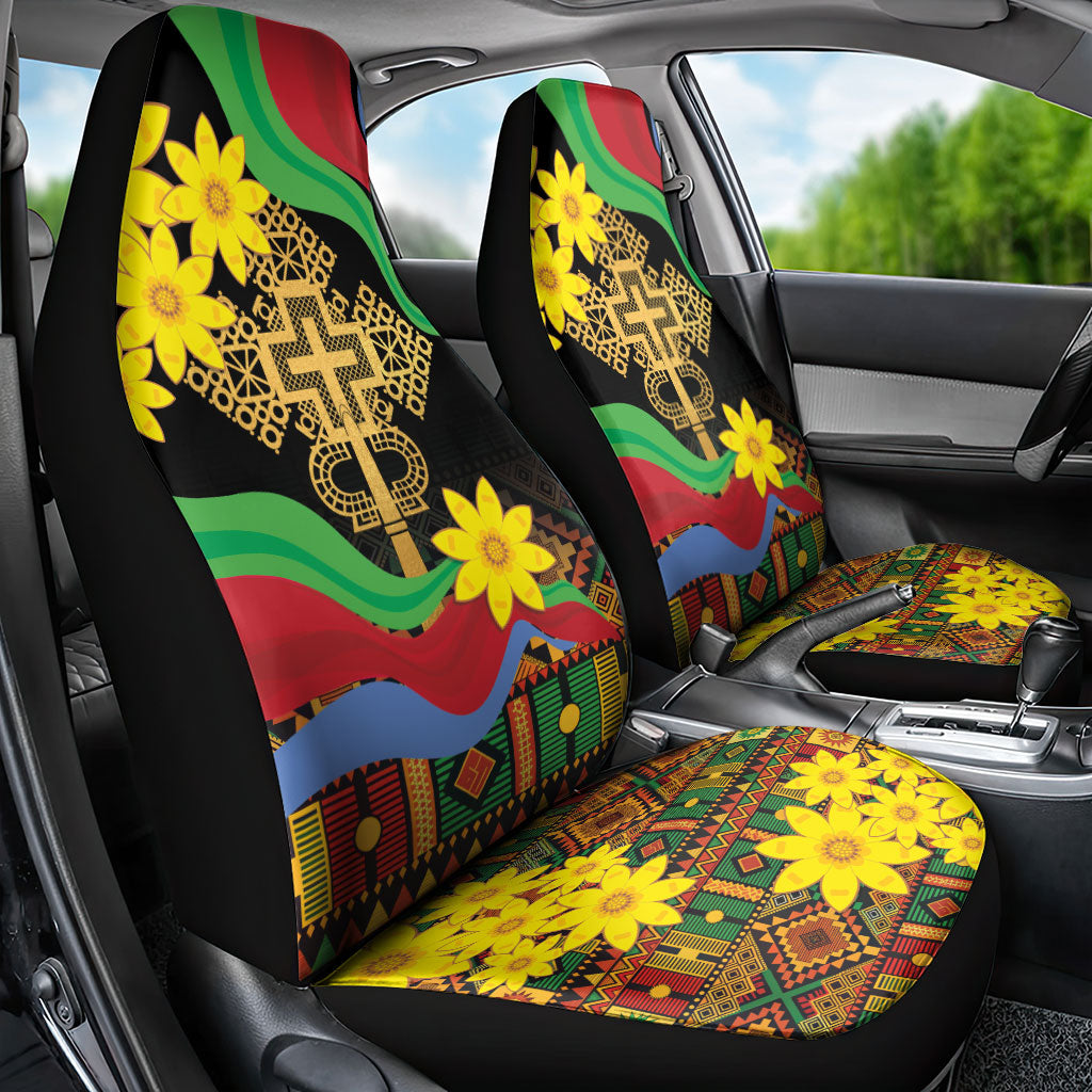 Eritrea Meskel Car Seat Cover Eritrean Tribal Meskel Daisy Flag Inspired
