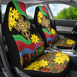 Eritrea Meskel Car Seat Cover Eritrean Tribal Meskel Daisy Flag Inspired