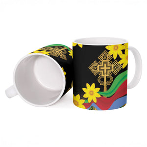 Eritrea Meskel Ceramic Mug Eritrean Tribal Meskel Daisy Flag Inspired