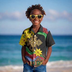 Eritrea Meskel Kid Hawaiian Shirt Eritrean Tribal Meskel Daisy Flag Inspired