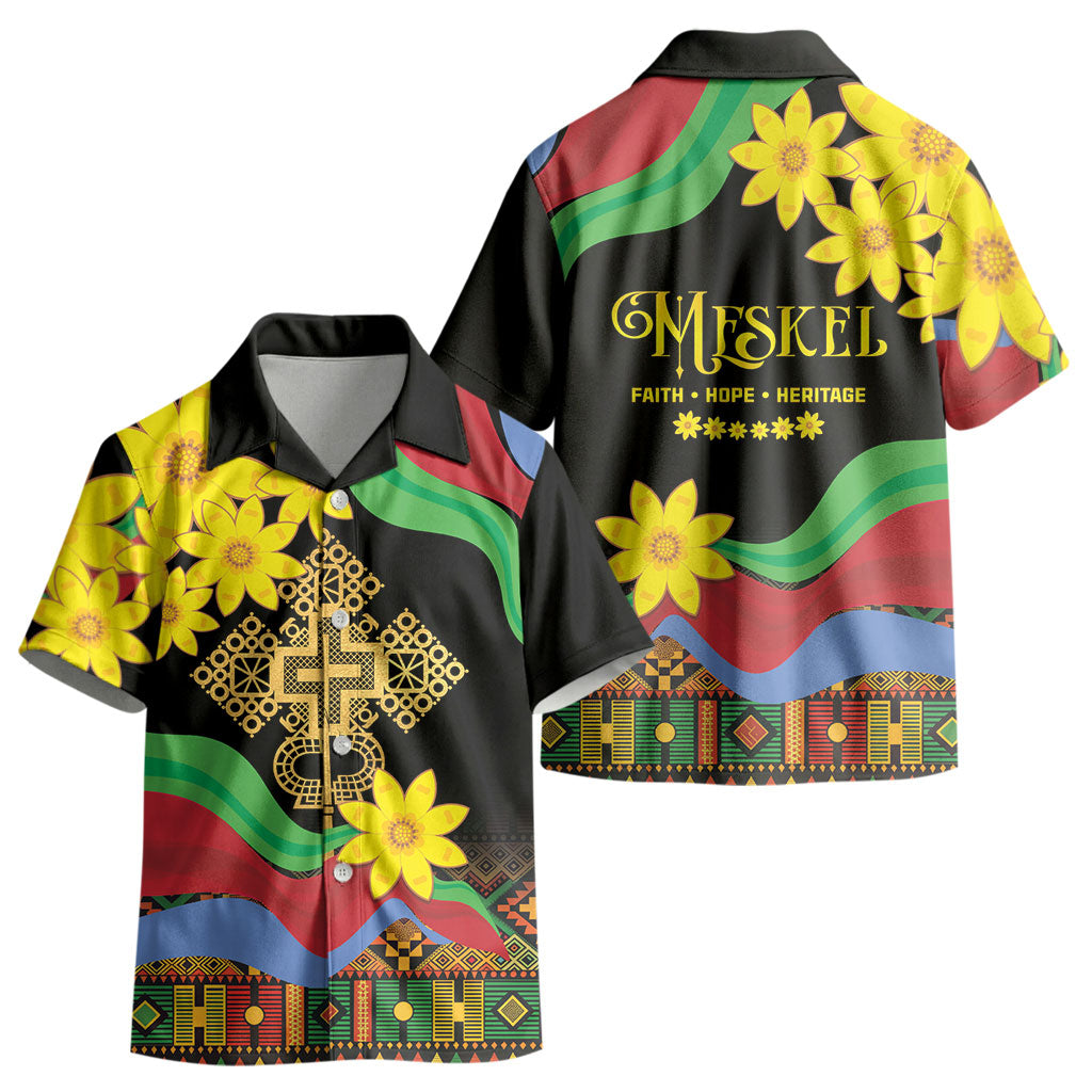 Eritrea Meskel Kid Hawaiian Shirt Eritrean Tribal Meskel Daisy Flag Inspired