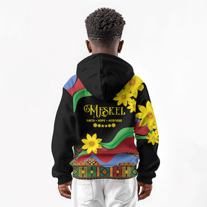 Eritrea Meskel Kid Hoodie Eritrean Tribal Meskel Daisy Flag Inspired