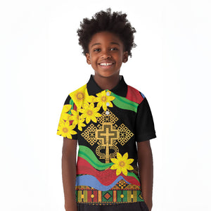 Eritrea Meskel Kid Polo Shirt Eritrean Tribal Meskel Daisy Flag Inspired