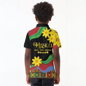 Eritrea Meskel Kid Polo Shirt Eritrean Tribal Meskel Daisy Flag Inspired