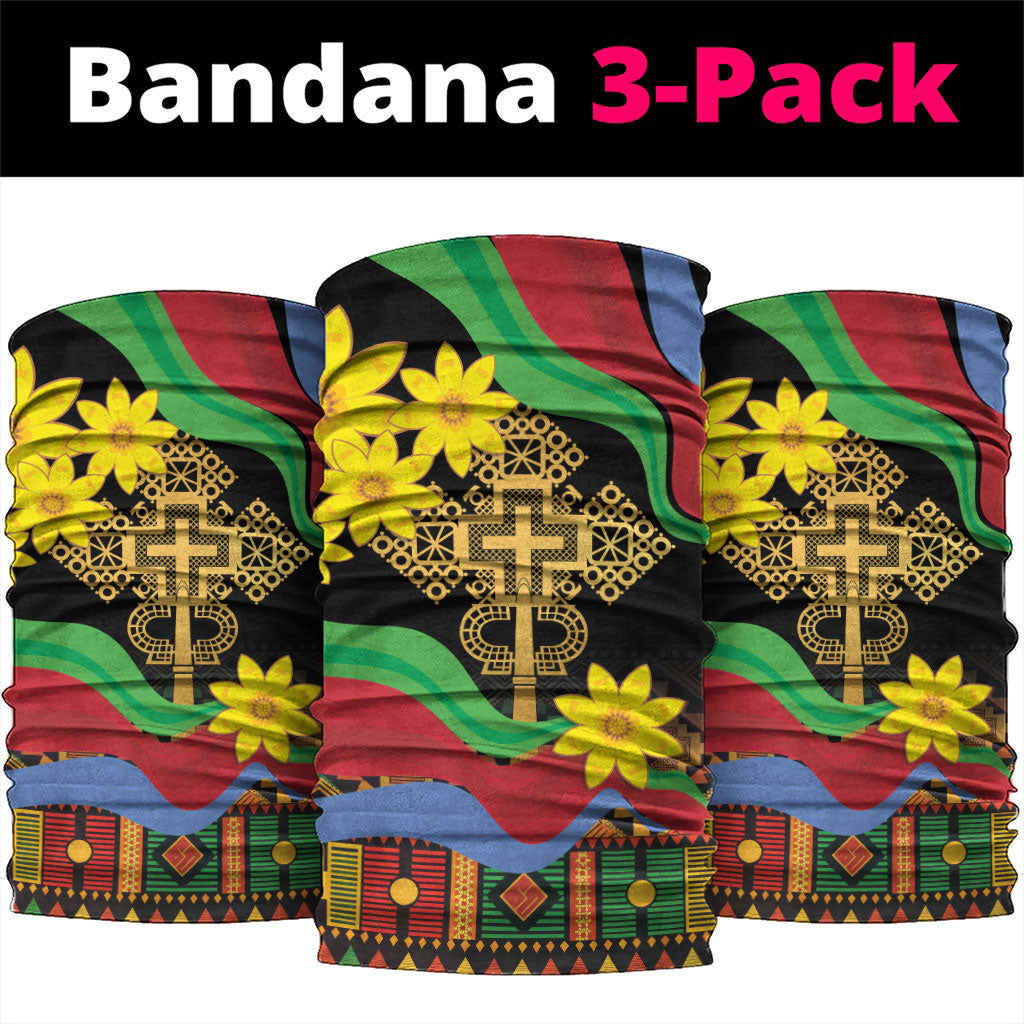 Eritrea Meskel Neck Gaiter Eritrean Tribal Meskel Daisy Flag Inspired