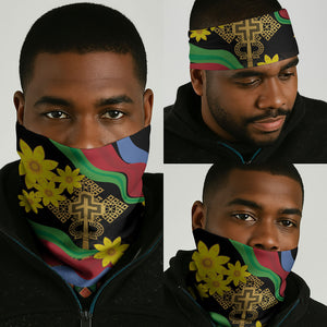 Eritrea Meskel Neck Gaiter Eritrean Tribal Meskel Daisy Flag Inspired