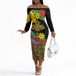 Eritrea Meskel Off The Shoulder Long Sleeve Dress Eritrean Tribal Meskel Daisy Flag Inspired