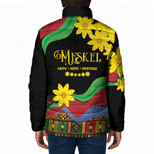 Eritrea Meskel Padded Jacket Eritrean Tribal Meskel Daisy Flag Inspired