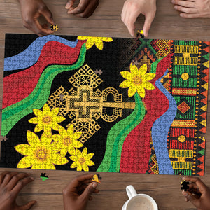 Eritrea Meskel Puzzle Eritrean Tribal Meskel Daisy Flag Inspired
