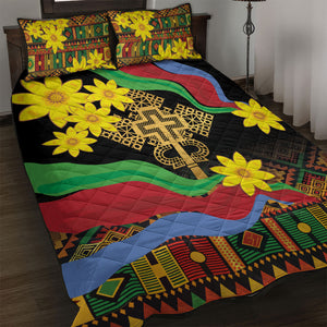 Eritrea Meskel Quilt Bed Set Eritrean Tribal Meskel Daisy Flag Inspired