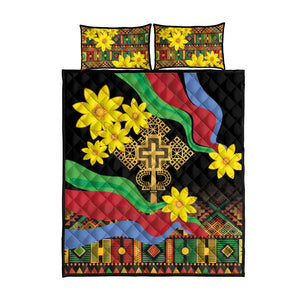 Eritrea Meskel Quilt Bed Set Eritrean Tribal Meskel Daisy Flag Inspired