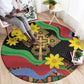 Eritrea Meskel Round Carpet Eritrean Tribal Meskel Daisy Flag Inspired