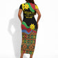 Eritrea Meskel Short Sleeve Bodycon Dress Eritrean Tribal Meskel Daisy Flag Inspired