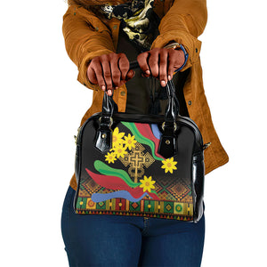 Eritrea Meskel Shoulder Handbag Eritrean Tribal Meskel Daisy Flag Inspired