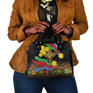 Eritrea Meskel Shoulder Handbag Eritrean Tribal Meskel Daisy Flag Inspired