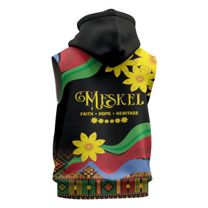 Eritrea Meskel Sleeveless Hoodie Eritrean Tribal Meskel Daisy Flag Inspired