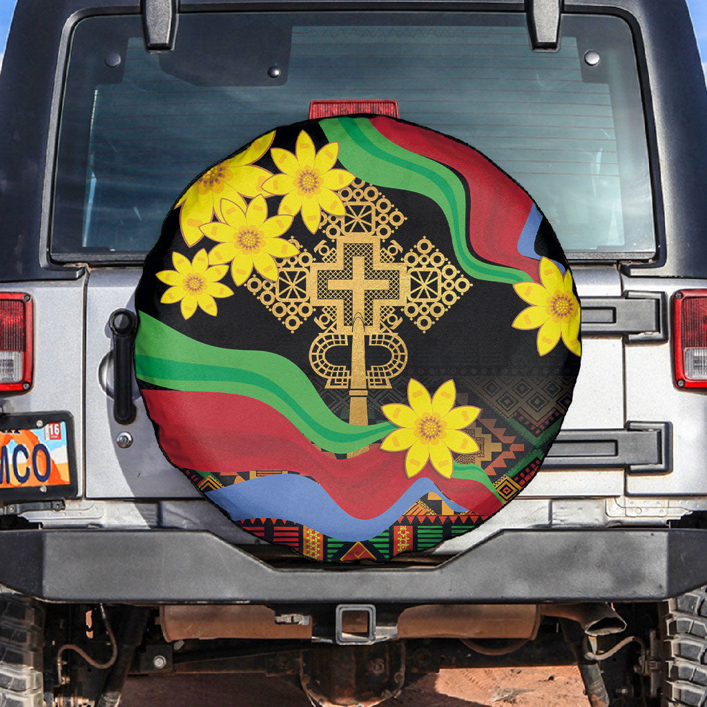 Eritrea Meskel Spare Tire Cover Eritrean Tribal Meskel Daisy Flag Inspired