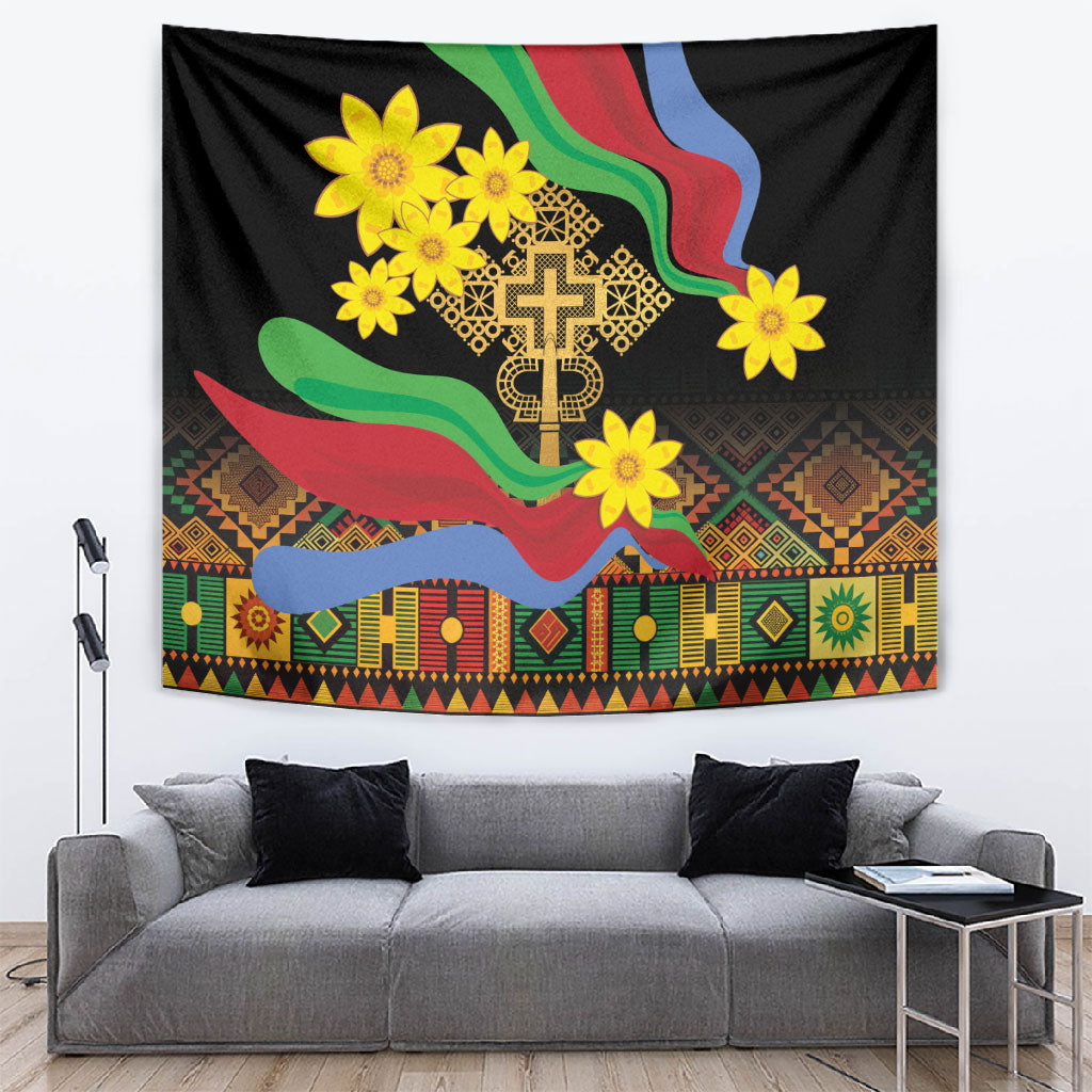 Eritrea Meskel Tapestry Eritrean Tribal Meskel Daisy Flag Inspired
