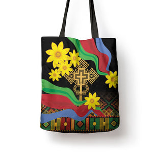 Eritrea Meskel Tote Bag Eritrean Tribal Meskel Daisy Flag Inspired