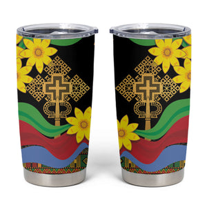 Eritrea Meskel Tumbler Cup Eritrean Tribal Meskel Daisy Flag Inspired