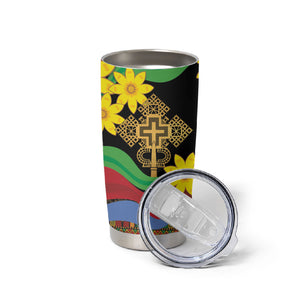 Eritrea Meskel Tumbler Cup Eritrean Tribal Meskel Daisy Flag Inspired