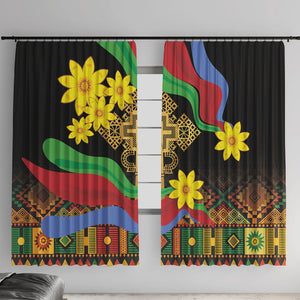 Eritrea Meskel Window Curtain Eritrean Tribal Meskel Daisy Flag Inspired