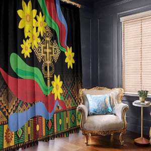 Eritrea Meskel Window Curtain Eritrean Tribal Meskel Daisy Flag Inspired