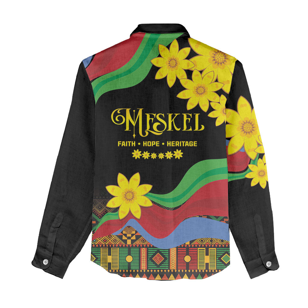 Eritrea Meskel Women Casual Shirt Eritrean Tribal Meskel Daisy Flag Inspired