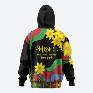 Eritrea Meskel Zip Hoodie Eritrean Tribal Meskel Daisy Flag Inspired