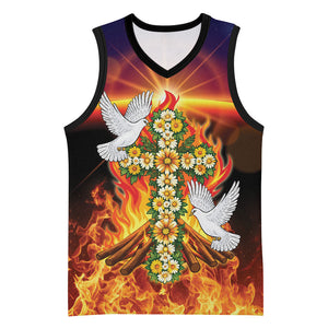 Eritrea Meskel Basketball Jersey Demera Cross Flames of Faith