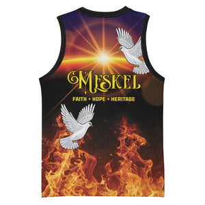 Eritrea Meskel Basketball Jersey Demera Cross Flames of Faith