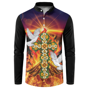 Eritrea Meskel Button Sweatshirt Demera Cross Flames of Faith