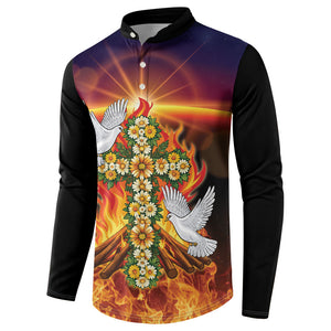 Eritrea Meskel Button Sweatshirt Demera Cross Flames of Faith
