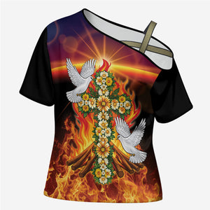 Eritrea Meskel Cross Shoulder Shirt Demera Cross Flames of Faith