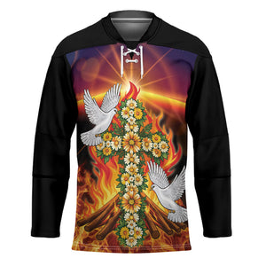 Eritrea Meskel Hockey Jersey Demera Cross Flames of Faith