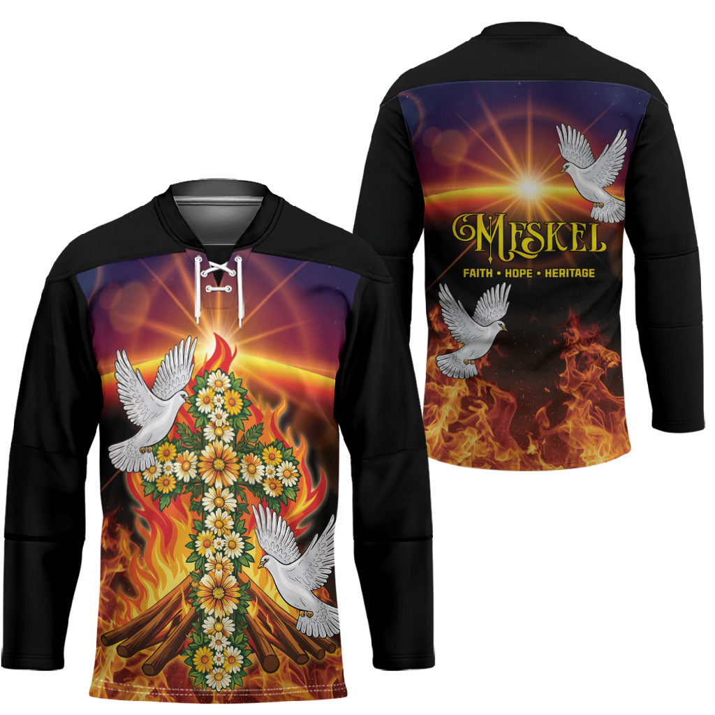 Eritrea Meskel Hockey Jersey Demera Cross Flames of Faith