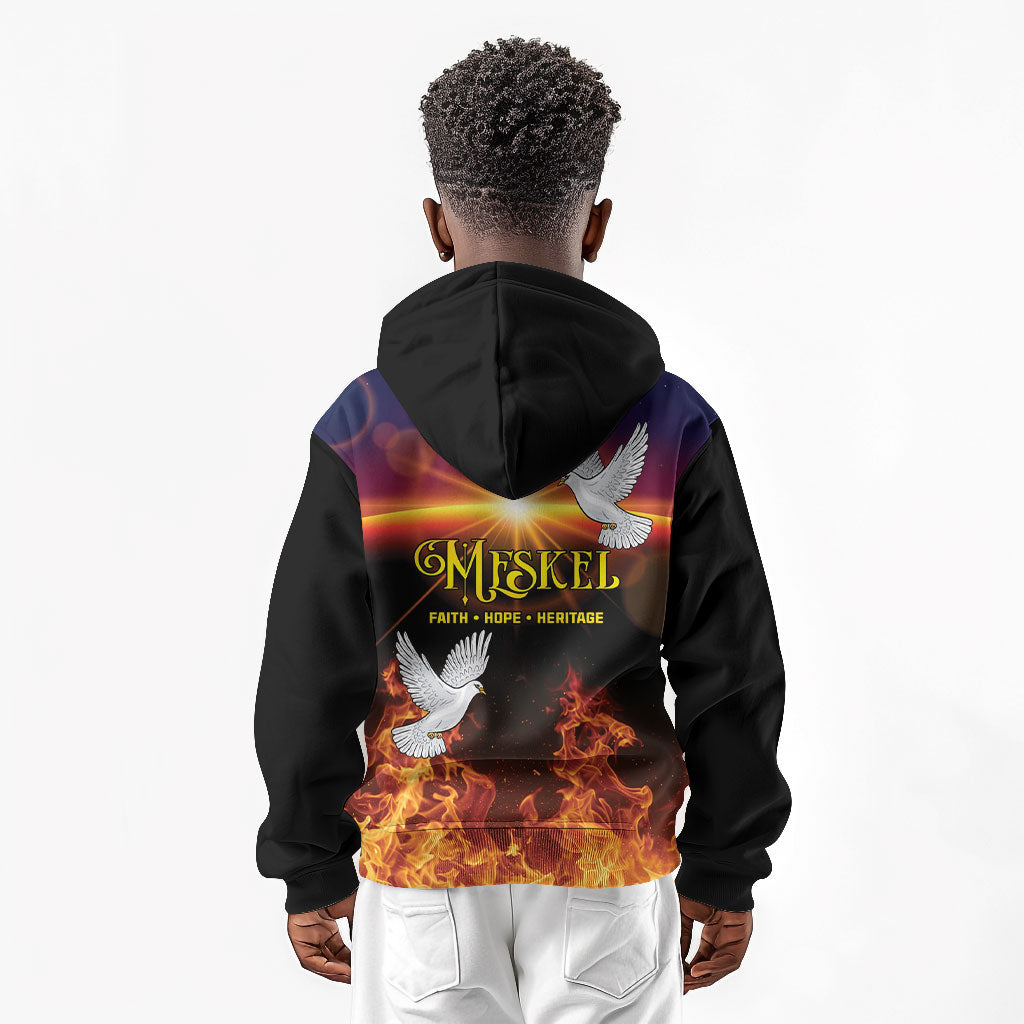 Eritrea Meskel Kid Hoodie Demera Cross Flames of Faith