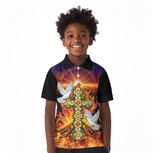 Eritrea Meskel Kid Polo Shirt Demera Cross Flames of Faith