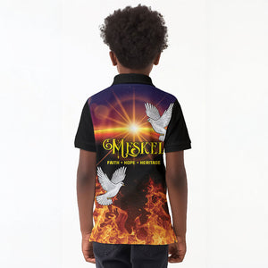 Eritrea Meskel Kid Polo Shirt Demera Cross Flames of Faith