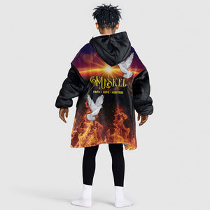 Eritrea Meskel Kid Wearable Blanket Hoodie Demera Cross Flames of Faith