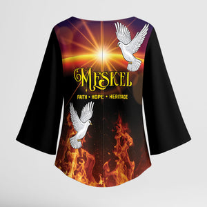 Eritrea Meskel Kimono Sleeve Blouse Demera Cross Flames of Faith