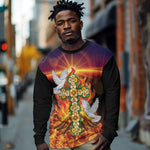 Eritrea Meskel Long Sleeve Shirt Demera Cross Flames of Faith