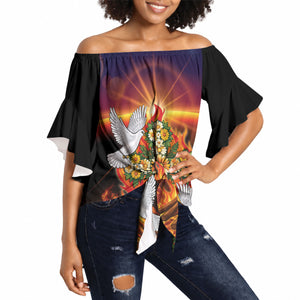 Eritrea Meskel Off Shoulder Wrap Waist Top Demera Cross Flames of Faith