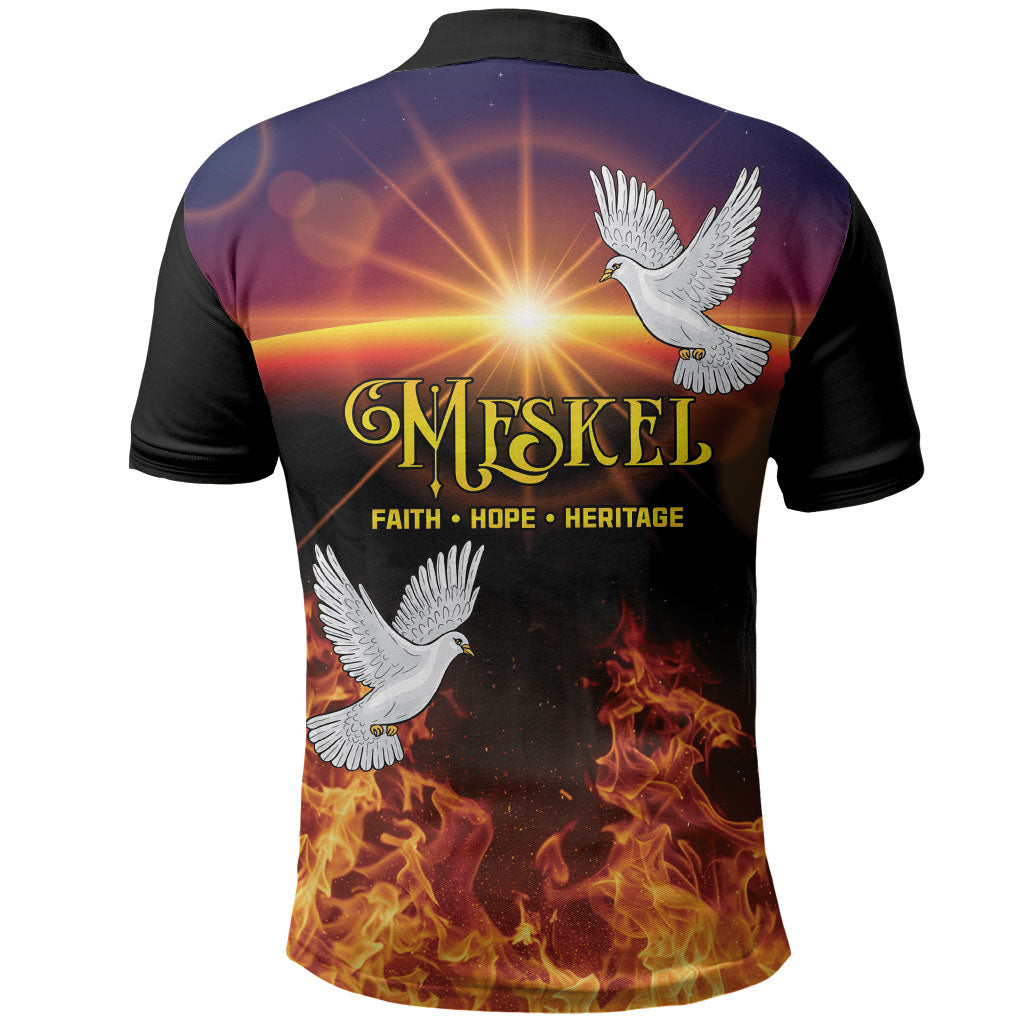 Eritrea Meskel Polo Shirt Demera Cross Flames of Faith