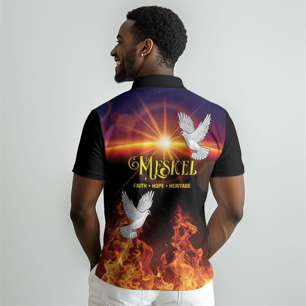 Eritrea Meskel Polo Shirt Demera Cross Flames of Faith