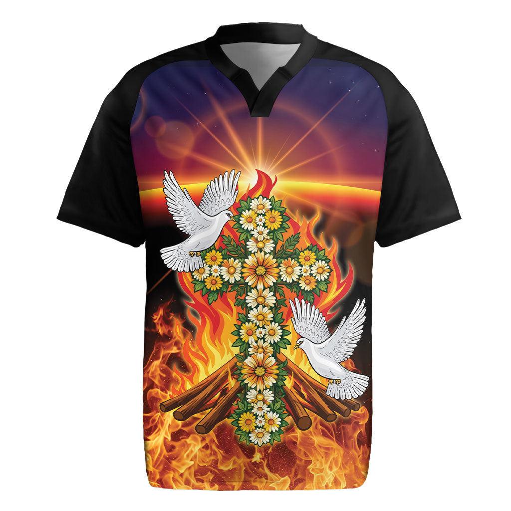 Eritrea Meskel Rugby Jersey Demera Cross Flames of Faith