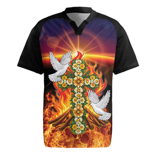 Eritrea Meskel Rugby Jersey Demera Cross Flames of Faith